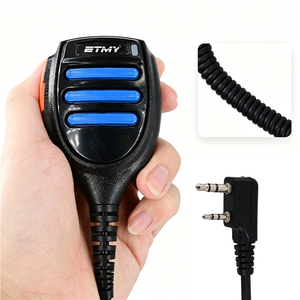 <b>Mini</b> Handheld Microphone 2 Pin <b>Speaker</b> Mic for Baofeng UV-5R UV-82 TK2000 Walkie Talkie Compact PTT Wire Mic Radio - Product Image 1
