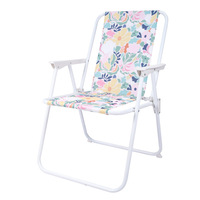 Chaise de printemps de plage haute portable de haute qualité et confortable, chaise de plage multi-motifs en tissu pliant et chaise de camping