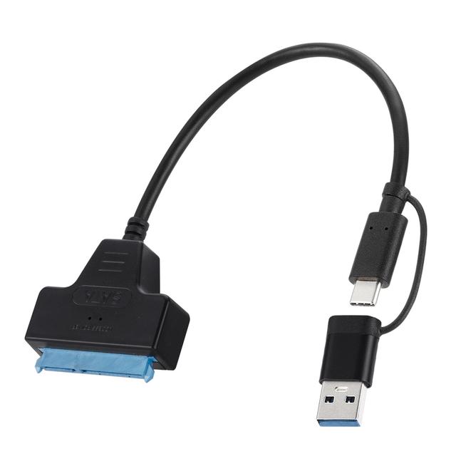 USB3.0 to SATA 2-in-1 Adapter for 2.5/3.5 Inch HDD/SSD with UASP and DC Port