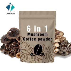 천연 OEM 유기농 혼합 사자 갈기 동충하초 Reishi Chaga 터키 꼬리 마이 타케 버섯 커피 파우더 6 in 1 - Product Image 1