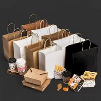 Sac en papier kraft personnalisé avec poignée pour la livraison de kebab et shawarma à emporter – Idéal pour les restaurants