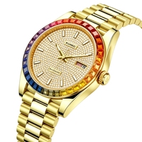 Relojes Automáticos de Lujo para Hombre, OEM, 40MM, Oro, Acero Inoxidable Sólido, Diamantes, Movimiento Mecánico Japonés Miyota 8205, Zafiro