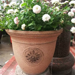 Pot de fleurs en plastique imitation <span class=keywords><strong>terre</strong></span> <span class=keywords><strong>cuite</strong></span> PP pour extérieur, grand diamètre, robuste et durable, jardinière pour balcon, décoration de cour - Product Image 5