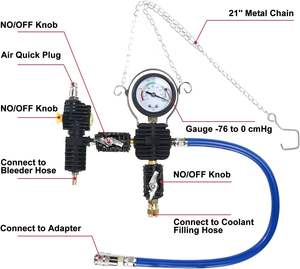 Kit Testador de Pressão Universal para Tampa de Radiador com 28 Peças, Kit de Teste de Pressão para Sistema de Arrefecimento e Radiador, <span class=keywords><strong>Detector</strong></span> de Vazamento do Tanque de Água - Product Image 5