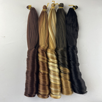 Vente Chaude Extensions de Cheveux Synthétiques Frisés Ondulés Spirales Mèches Douces Type Boucles Françaises pour Tresses Africaines