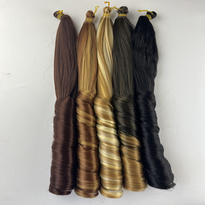 Gran oferta de extensiones de cabello de <span class=keywords><strong>mechas</strong></span> de rizos <span class=keywords><strong>en</strong></span> espiral ondulados sintéticos para trenzas africanas cabello trenzado de rizos franceses suaves - Product Image 2