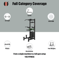 Máquina de Dominadas Asistidas con Plataforma de Soporte para Rodillas, Barras de Agarre Doble y Torre de Pesas para Gimnasio