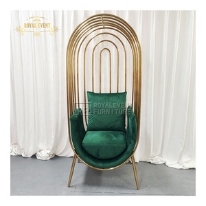 Nouvelle conception <span class=keywords><strong>de</strong></span> chaise <span class=keywords><strong>de</strong></span> banquet <span class=keywords><strong>de</strong></span> mariage en forme <span class=keywords><strong>de</strong></span> <span class=keywords><strong>cage</strong></span> à oiseaux dorée, canapé trône en acier inoxydable - Product Image 2