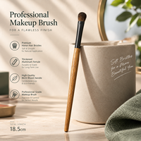 Kuas Makeup Bulu Kuda Premium 18.5cm dengan Ferrule Aluminium yang Ditebalkan dan Gagang Kayu Birch