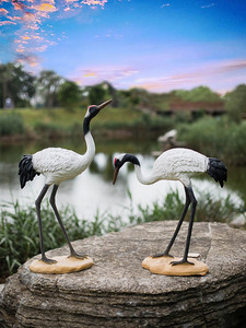 รูปปั้นสัตว์นามธรรมขนาดเท่าตัวจริงที่ปรับแต่งได้, งานแกะสลัก<span class=keywords><strong>นก</strong></span>จากไฟเบอร์กลาส, ของตกแต่งพื้นที่ชมวิว, <span class=keywords><strong>นก</strong></span>กระเรียน<span class=keywords><strong>มงกุฎ</strong></span>แดงที่มีอายุยืนยาว - Product Image 3