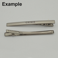 8cm noir Logo personnalisé gris Rectangle pinces à cheveux corée barrettes à cheveux métal Alligator épingles à cheveux pour bricolage femmes accessoires de cheveux