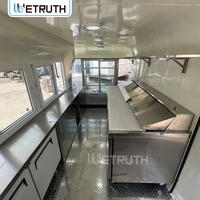 Wetruth Food Truck, Remorque de Restauration Mobile, Chariot de Restauration Rapide, Bar Mobile pour Mariages, Vin et Bière, avec Cuisine Complète, pour Café, Pizza et Crème Glacée