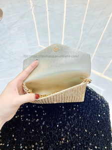 New Cross-border Fashion PU Mobile Phone Bag Full Chain Hand-held Small <b>Square</b> Cover Dinner Bag Polyester Daily Tanjing - Product Image 3