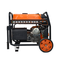 Générateur d'essence portable 4 temps refroidi par air, réservoir de carburant 10L, cylindrée 98cc, 5KW, démarrage automatique, châssis ouvert, CA, écologique, AVR