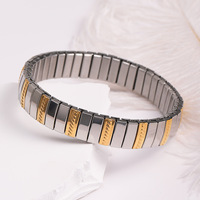 Bracelet élégant en acier inoxydable doré, design avant-gardiste, résistant au ternissement, durable, pour un usage quotidien