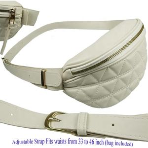 BSCI personnalisé femmes diamant treillis sac de taille multi-usages à la mode fille avec large bandoulière certifié BSCI - Product Image 4