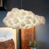 Nouvelle Suspension Nuage Créative Luminaire de Plafond Moderne en Coton et Soie Blanc Léger Lustre Décoratif Nuage RGB Pas Cher