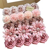 Fleurs artificielles réalistes faites à la main, modernes et parfumées, assortiment orange brûlé, en boîte, en soie, pour bricolage, mariage, Saint-Valentin