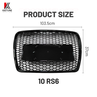 Grilles de pare-chocs avant de style RS6 en nid d'abeille noir brillant pour A6 C6 4F 2008 2009 2010 2011 Kit carrosserie