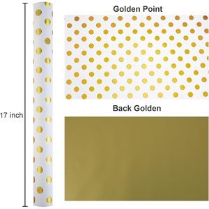 Platinum Dots <b>Wrapping</b> <b>Paper</b> Reversible <b>Gold</b> Gift Wrap 47.23 Sq Ft Polka Dots Metallized <b>Paper</b> Multi Purpose - Product Image 6