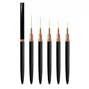 Lot de 5 pinceaux de nail art pour gel UV, <span class=keywords><strong>kit</strong></span> de pinceaux pour <span class=keywords><strong>manucure</strong></span> française, lignes, peinture, dessin, fleurs, outil professionnel de <span class=keywords><strong>manucure</strong></span> - Product Image 2