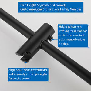 Matte Black Handheld Shower Adjustable Sliding Bar Shower Head Combo Set Factory Price <b>Bathroom</b> <b>Accessories</b> - Product Image 4