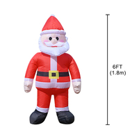 Père Noël gonflable de Noël de 6 pieds avec éclairage LED pour la décoration extérieure de la cour et des fêtes