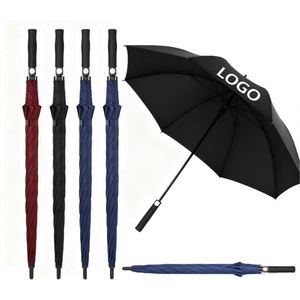 Xj41 Hot Sale Promotional Auto Open Oversize Double Layer 30 Inch Golf <b>Umbrella</b> Large Black Straight Custom Windproof - Product Image 1