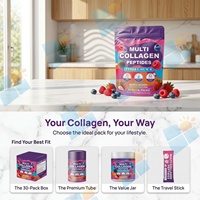 Poudre de peptides de collagène en vrac, 30 sachets individuels, saveur fruits rouges mélangés, fabricant de collagène en marque blanche pour les marques