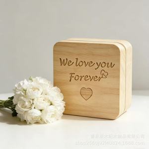 Wooden Pet Urn Square Airtight Magnetic Flip Top For Cat Dog Hair <b>Memorial</b> <b>Box</b> - Product Image 3