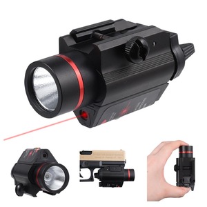 Tactical <b>Flashlight</b> With Red And Green Laser LED High Intensity Light <b>Rechargeable</b> For Outdoor Use - Product Image 4