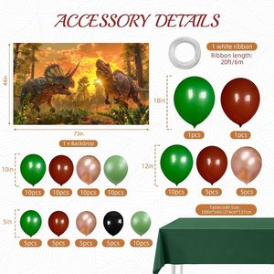 Kit de ballons personnalisés sur le thème des dinosaures avec <span class=keywords><strong>arche</strong></span> de ballons en latex vert sauge et or sur le thème de la <span class=keywords><strong>jungle</strong></span> dinosaure - Product Image 2