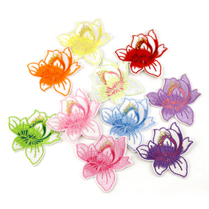Parches bordados de flor para planchar en lotus, 10 colores disponibles para chaqueta, vestido - Product Image 4