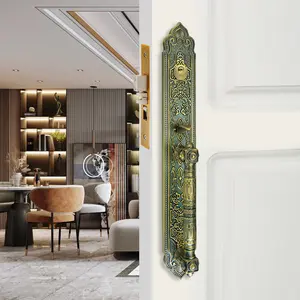 European Luxury Style Bronze Sliding Zinc Alloy Antique Hidden Wood Door Lock Handles Hotel Villa Home Use