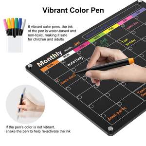 Tablero de borrado en seco magnético acrílico, 2 piezas, calendario semanal mensual, planificador, nota, juego de pizarra para refrigerador - Product Image 4