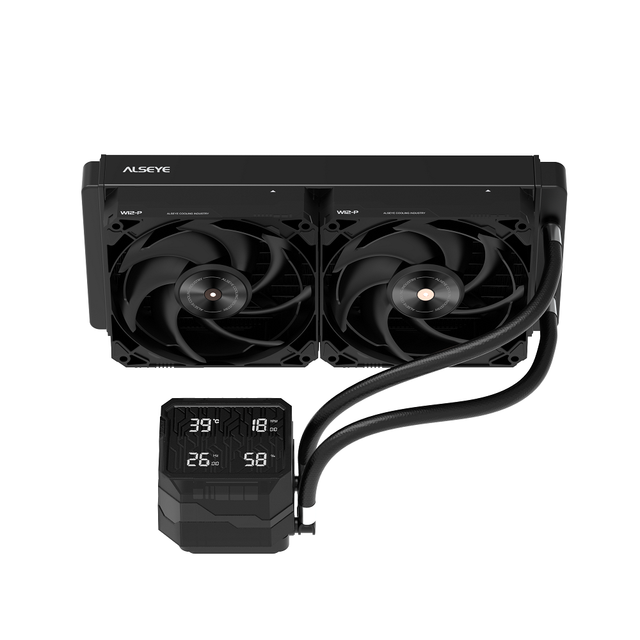 ALSEYE 2pcs Black Color 120mm AIO Liquid Cooler CPU Water Cooler Q240Plus(Black) with Digital Display for Gaming PC Case
