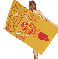 Serviette de plage personnalisable NSPDK Sisters avec logo en perles, idéale pour les vacances d'été à la plage