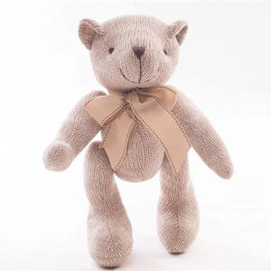 Cadeau d'anniversaire pour enfants Crochet joint ours en peluche poupée arc ours jouet tricoté animaux en peluche et jouets en peluche - Product Image 6