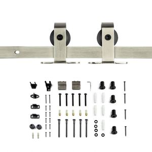 WEKIS Modern Single Sliding Barn Door Zinc Alloy Brass Hardware Kit Interior Door Track <b>Set</b> Screw Durable T Shape Hanger - Product Image 1