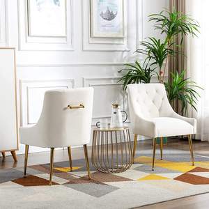 Suole — <span class=keywords><strong>chaise</strong></span> de salle à manger boutonnée en velours, en acier inoxydable, meuble de luxe <span class=keywords><strong>avec</strong></span> poignées, pour lavabo, salle à manger, cuisine - Product Image 2