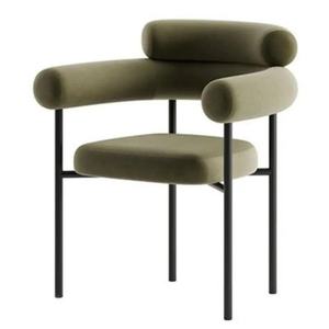 Zxm Modern Luxury <b>Velvet</b> Fabric Leisure <b>Chair</b> Nordic Simple Style <b>Dining</b> <b>Chair</b> Metal Frame Cafe <b>Chair</b> - Product Image 2