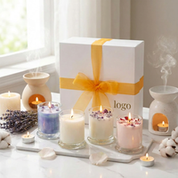 Bougie cylindrique artisanale SKYLIA de luxe, marque privée, écologique, à l'huile essentielle et à la cire de soja, aromathérapie, avec boîte en cristal, fabriquée en Chine