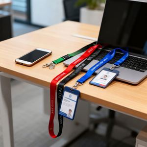 Custom Heat Transfer Printed <b>Polyester</b> <b>Lanyard</b> for ID Badge Work Card Exhibition Conference Name With Metal Hook - Product Image 3