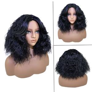 Perruque bouclée courte très vendue, perruque bob classique en dentelle complète, perruque bouclée volumineuse, perruque en soie haute température, afro, permanente - Product Image 1