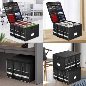 Portable Collapsible Storage Organizer Multi-Layer Fireproof Document Case Lock Home Legal Letter <b>Folders</b> Box Pattern - Product Image 5