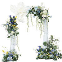 Ensemble de décorations florales artificielles faites à la main style Monet en soie pour arche, toile de fond florale, présentation de fenêtre de mariage, photographie, hôtel