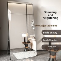 Miroir sur pied pleine longueur amincissant pour magasins de vêtements, dressing à domicile et miroir de diffusion en direct