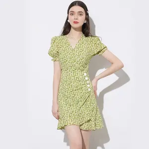 Vestido corto informal de verano con estampado floral, talla grande, 2023