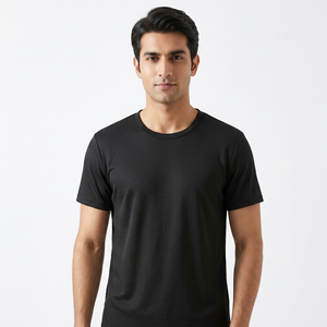 Camiseta de Verano para Hombre, 100% Algodón, Malla Transpirable, Cuello Redondo, Manga Larga, Holgada, Tallas Grandes, con Logotipo Personalizado - Product Image 1