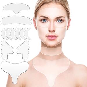 11 Patchs Réutilisables Anti-rides en Silicone pour le Cou, le Décolleté et le Visage - Product Image 1